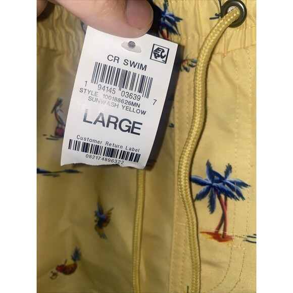 new CLUB ROOM XL Tropical Swim Trunks Shorts flamingo Hawaiian Palm - Picture 4 of 10